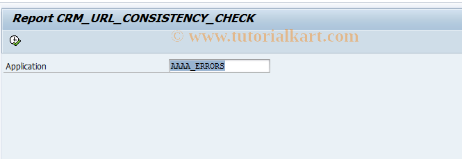 SAP TCode CRM_URL_CONSIST_CHK - Consistency Check (Portal Admin.)