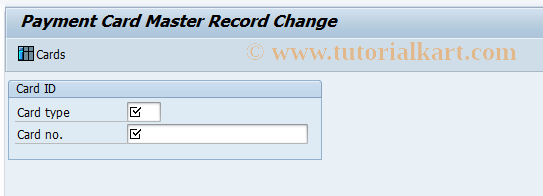 SAP TCode CRS2 - Change Credit Card Master Record