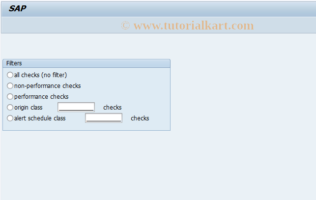 SAP TCode DB33 - DB System check (configure, IFMX)