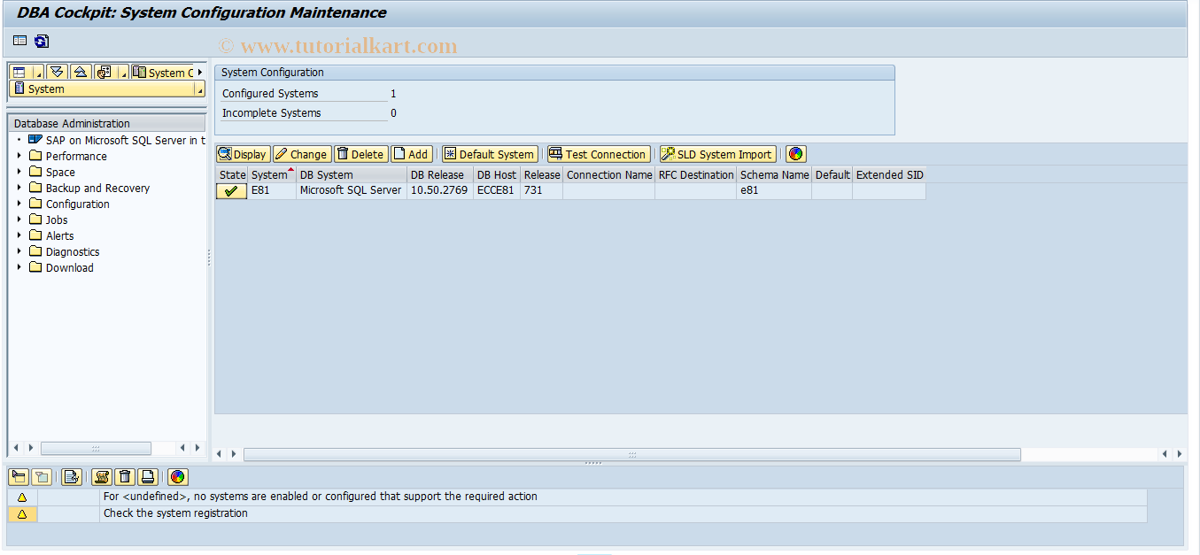 SAP TCode DB6SPACE - DB6: Space Analysis