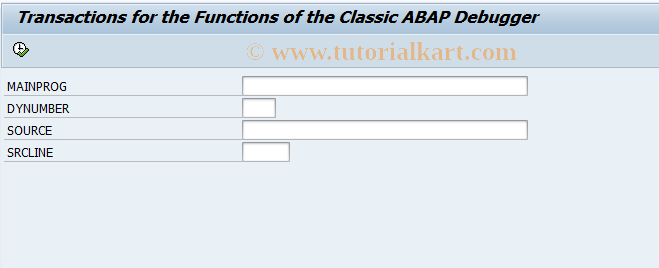 SAP TCode DBG_SCREEN_PAINTER - Debugger -> Screen Painter