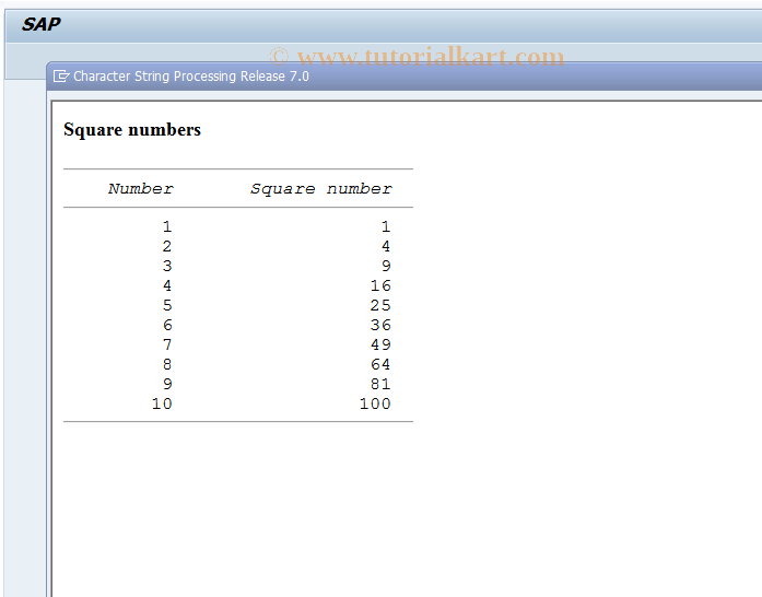 SAP TCode DEMO_STRING_PROCESS - Character String Processing