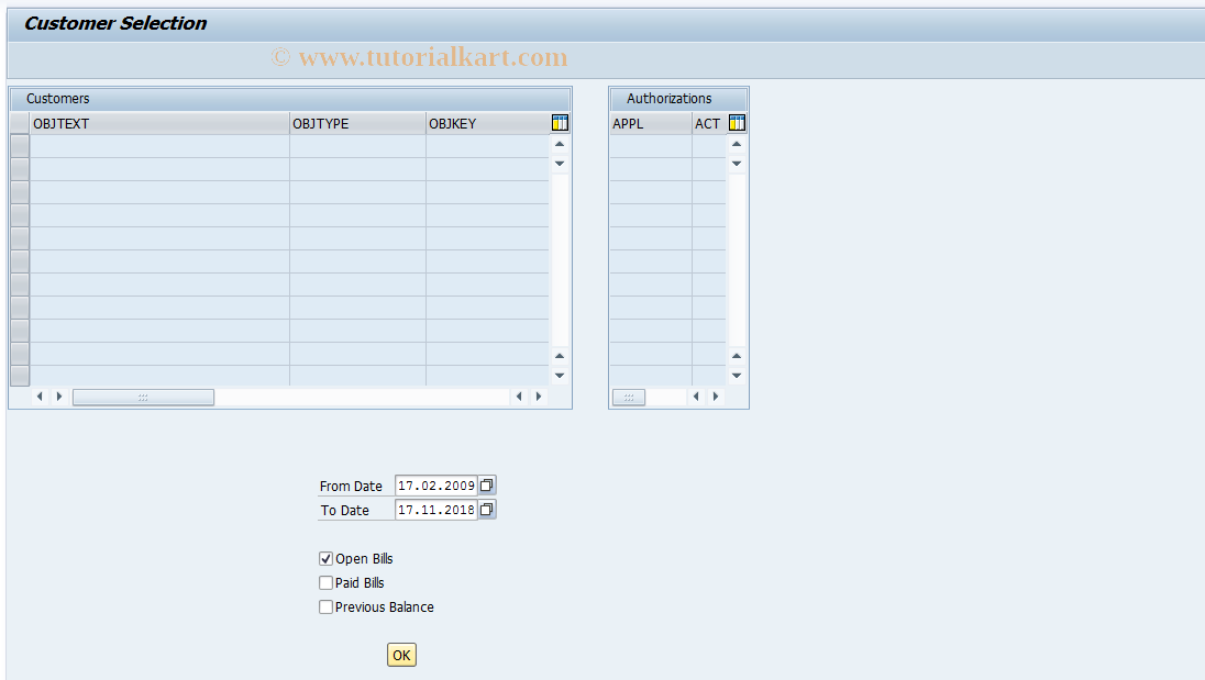 SAP TCode EBPP_APAR_SUPPORT - Support Transaction for Bill. Direct