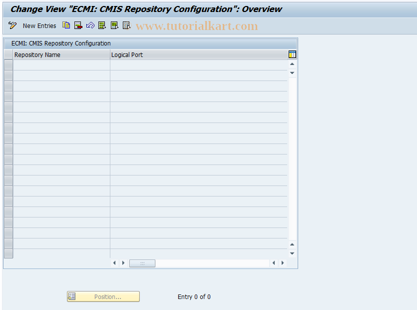 SAP TCode ECM_CMIS_CONF - Configure CMIS Repository