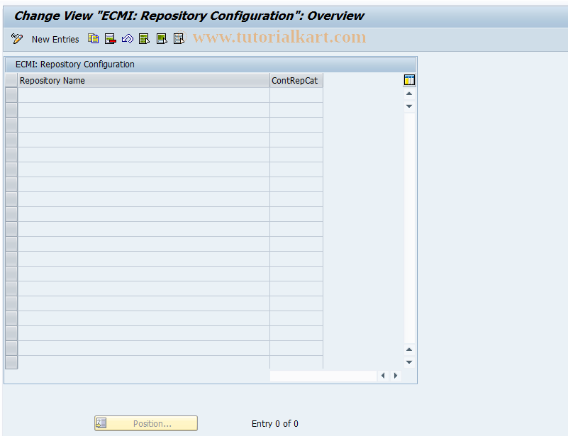 SAP TCode ECM_STORE_CONF - Configure ECM Repository