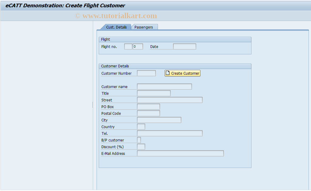 SAP TCode EC_TUTORIAL_SAPGUI - eCATT Tutorial: SAPGUI Command