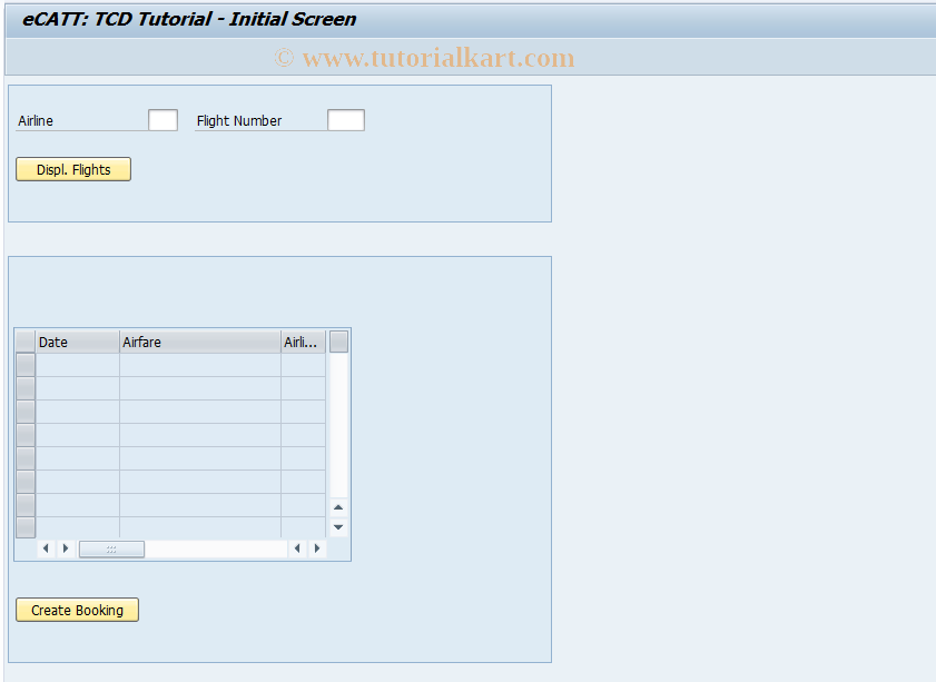 SAP TCode EC_TUTORIAL_TCD - eCATT Tutorial: TCD Command