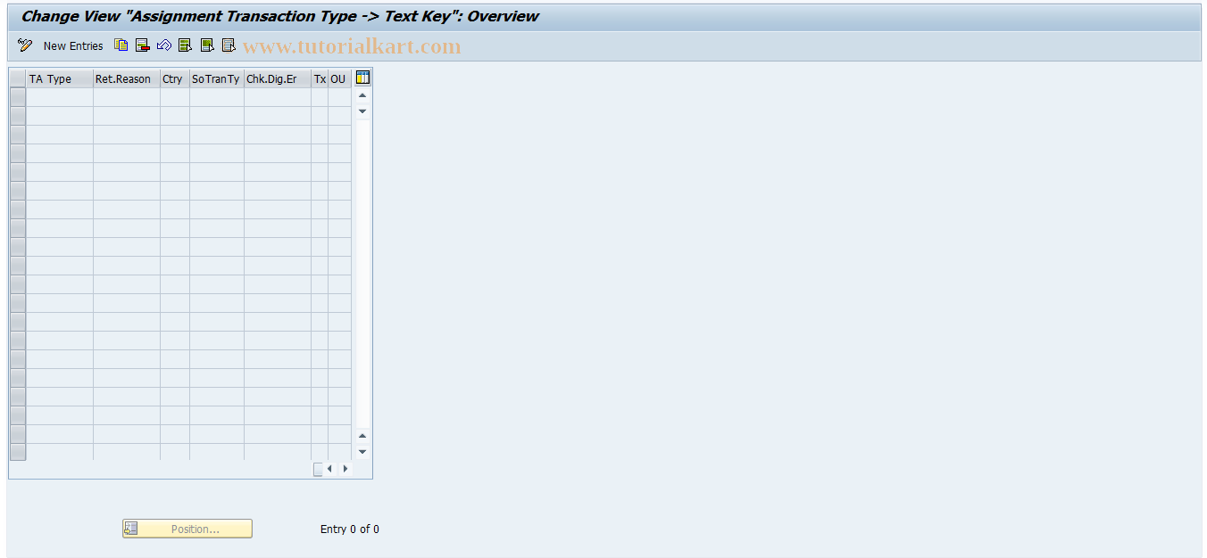 SAP TCode F9CTRNSTYP - Maintain Transaction Types