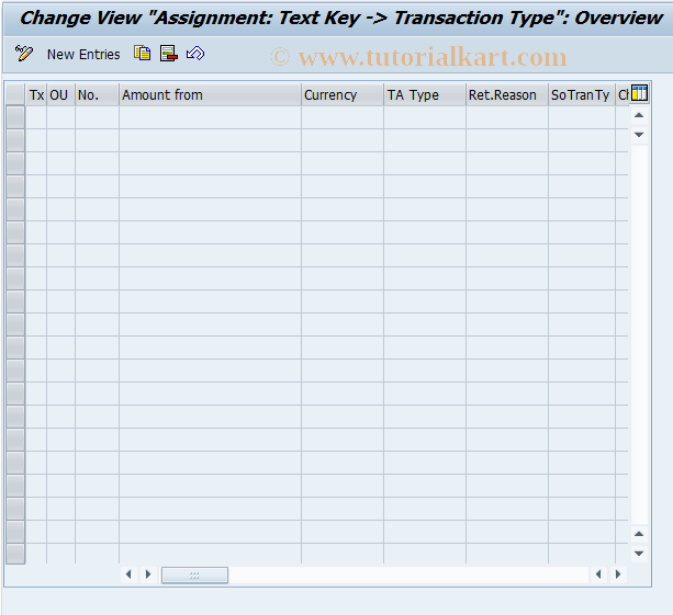 SAP TCode F9CTXTKEY - BCA: Maintain Text Key