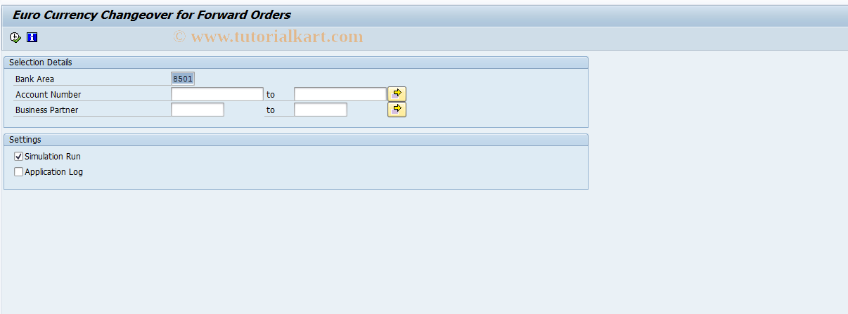 SAP TCode F9FOCC - Forward Order Currency Changeover