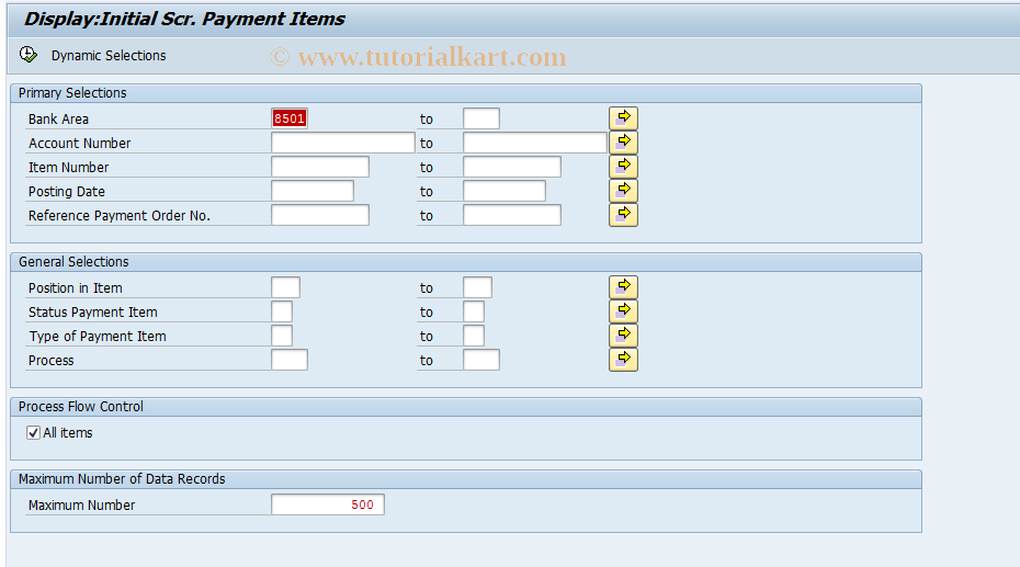 SAP TCode F9I7 - Display Payment Item