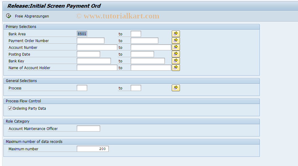 SAP TCode F9IA - Release Payment Order