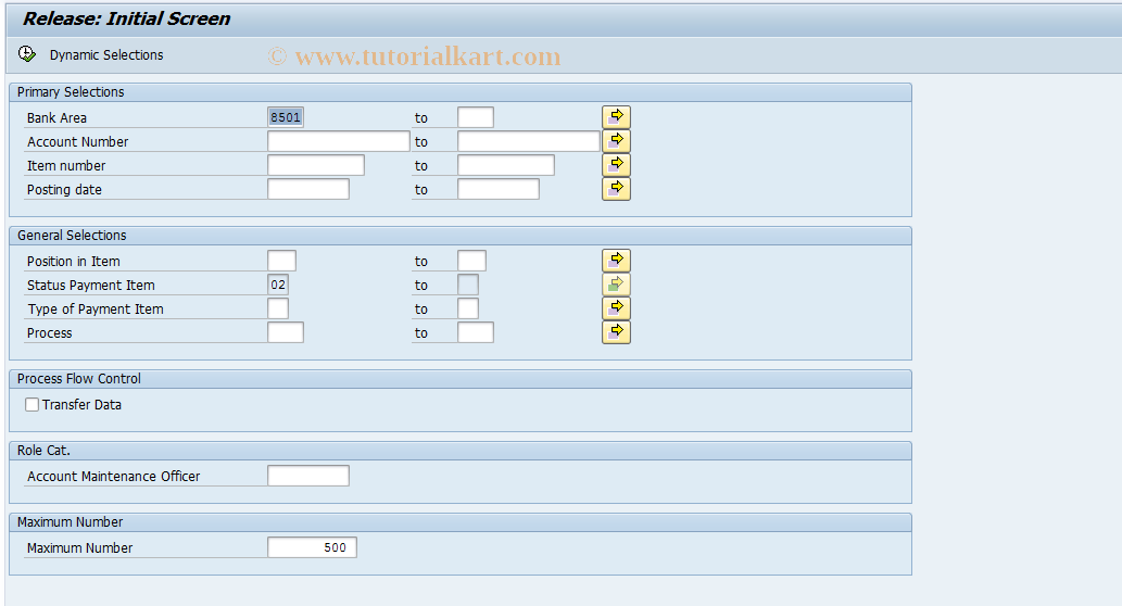 SAP TCode F9IB - Release Payment Item