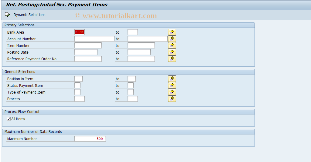 SAP TCode F9II - Return Payment Item