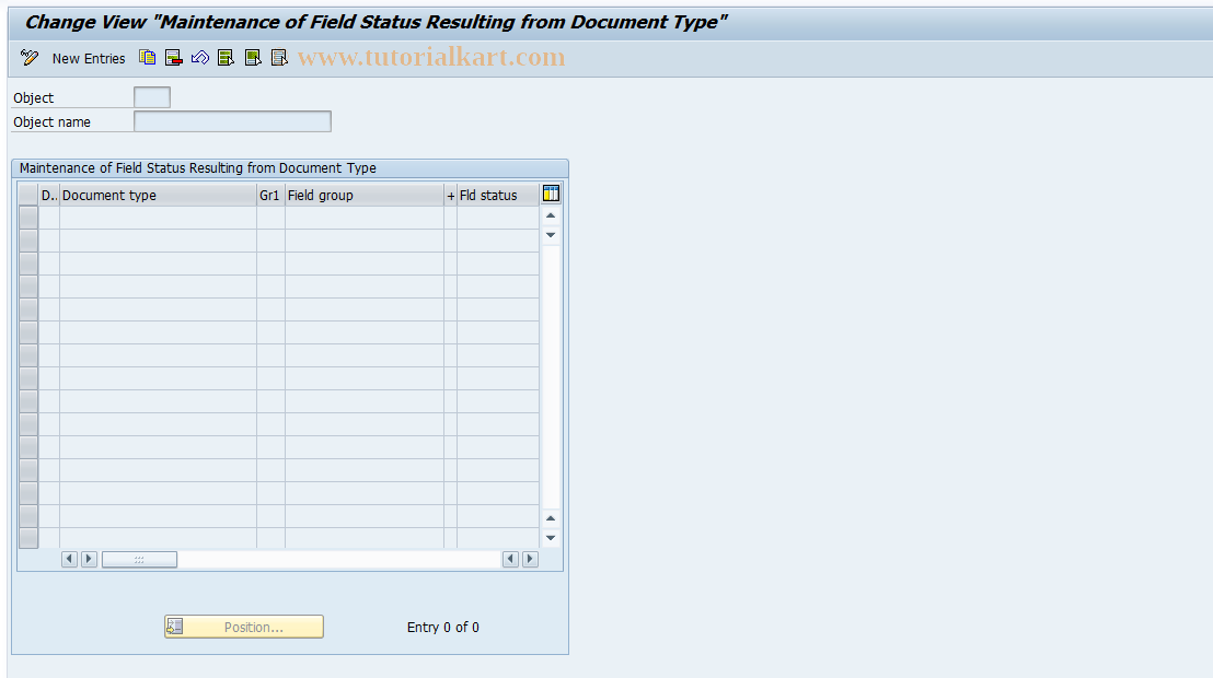 SAP TCode F9M06 - Field Status per Document Type