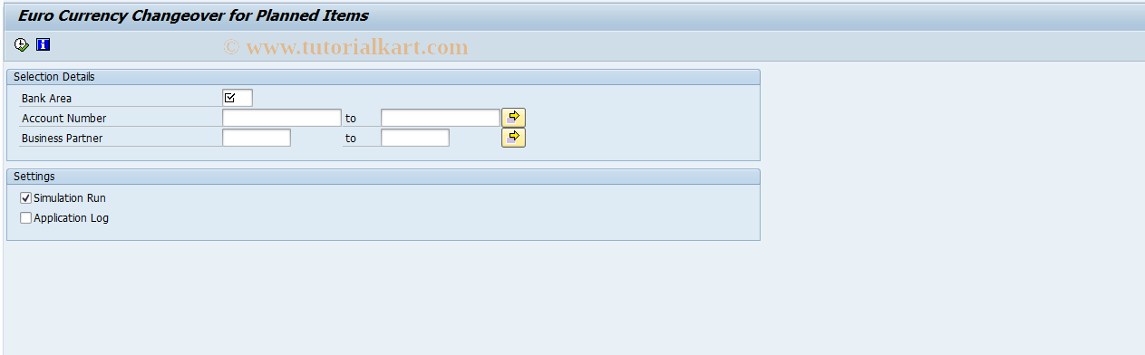 SAP TCode F9PICC - Planned Item Currency Changeover