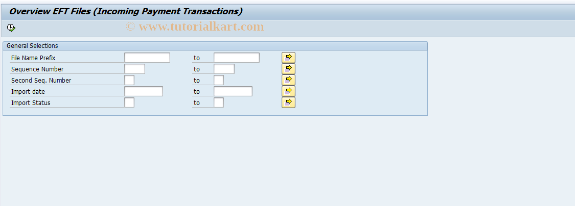 SAP TCode F9PINDE5 - EFT File Overview of Incoming PT