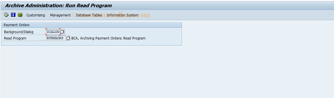 SAP TCode F9T3 - Reading Payment Order Archives