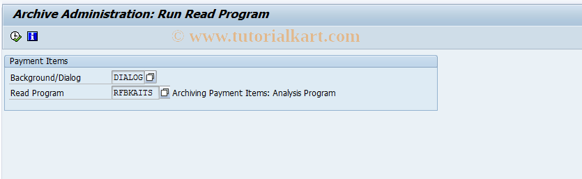 SAP TCode F9TD - Reading Payment Item Archives