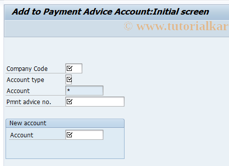 SAP TCode FBE7 - Add to Payment Advice Account