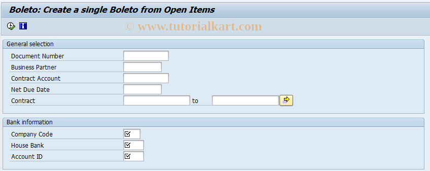 SAP TCode FBO1S - Boleto: Single Boleto from OI