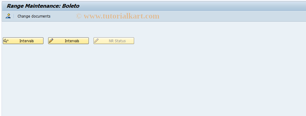 SAP TCode FBOLNR - Number range maintenance: FKK_BOLETO