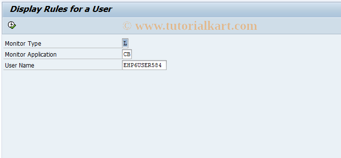 SAP TCode FCOM_RULE_USER_CBL - Display Rule for a User