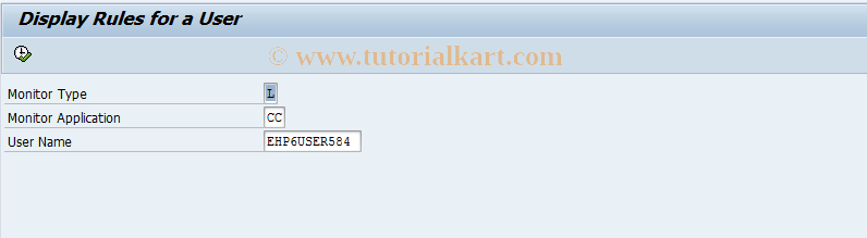 SAP TCode FCOM_RULE_USER_CCV - Display Rule for a User