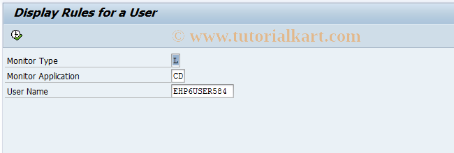 SAP TCode FCOM_RULE_USER_CDL - Display Rule for a User