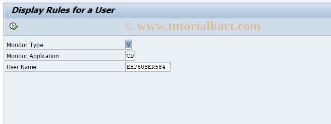 SAP TCode FCOM_RULE_USER_CDV - Display Rule for a User