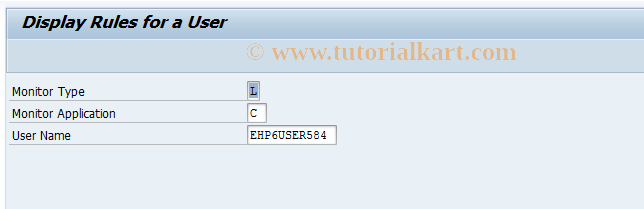 SAP TCode FCOM_RULE_USER_CL - Display Rule for a User