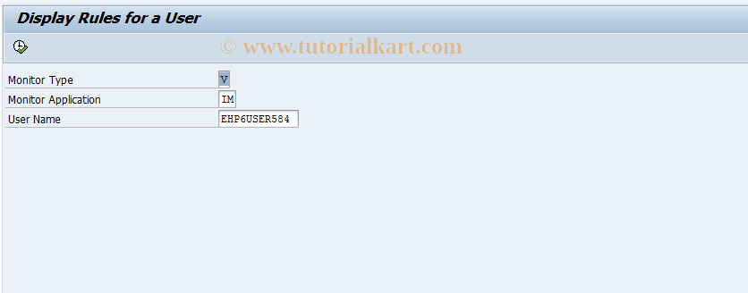 SAP TCode FCOM_RULE_USER_IMV - Display Rule for a User