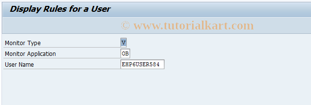 SAP TCode FCOM_RULE_USER_OBV - Display Rule for a User