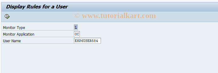 SAP TCode FCOM_RULE_USER_OCL - Display Rule for a User