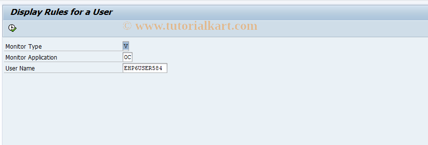 SAP TCode FCOM_RULE_USER_OCV - Display Rule for a User