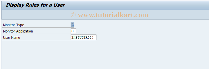 SAP TCode FCOM_RULE_USER_OL - Display Rule for a User