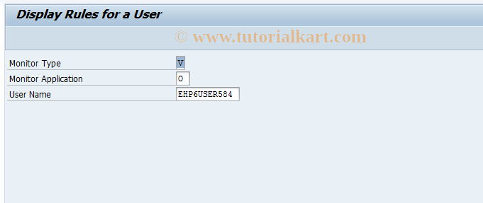 SAP TCode FCOM_RULE_USER_OV - Display Rule for a User