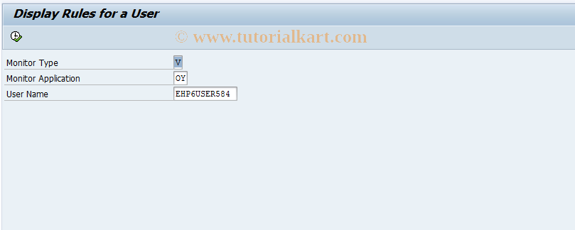 SAP TCode FCOM_RULE_USER_OYV - Display Rule for a User