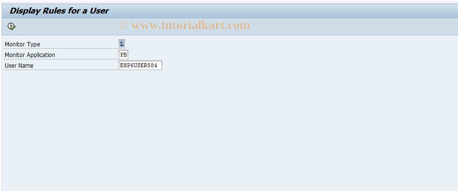 SAP TCode FCOM_RULE_USER_PBL - Display Rule for a User