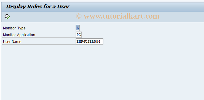 SAP TCode FCOM_RULE_USER_PCL - Display Rule for a User