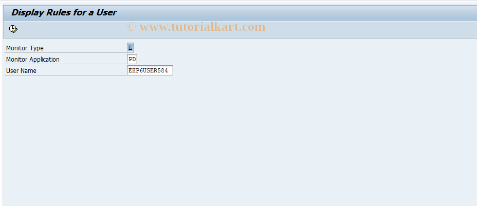 SAP TCode FCOM_RULE_USER_PDL - Display Rule for a User