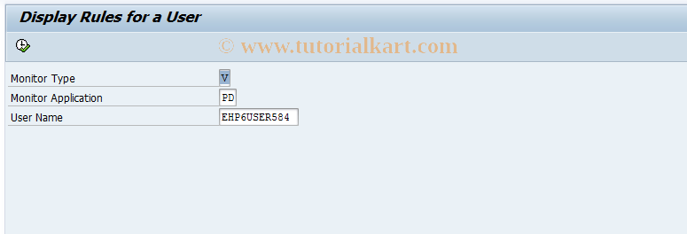 SAP TCode FCOM_RULE_USER_PDV - Display Rule for a User