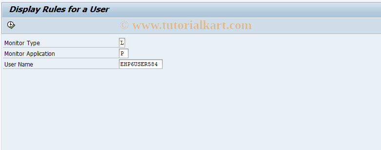 SAP TCode FCOM_RULE_USER_PL - Display Rule for a User