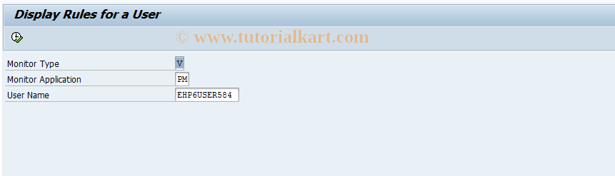 SAP TCode FCOM_RULE_USER_PMV - Display Rule for a User