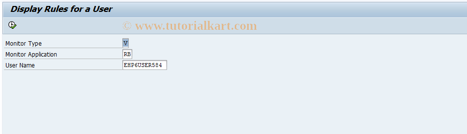 SAP TCode FCOM_RULE_USER_RBV - Display Rule for a User