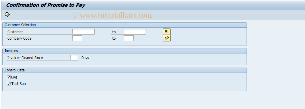 SAP TCode FDM_P2P_CONFIRM - Confirmation of Promise to Pay