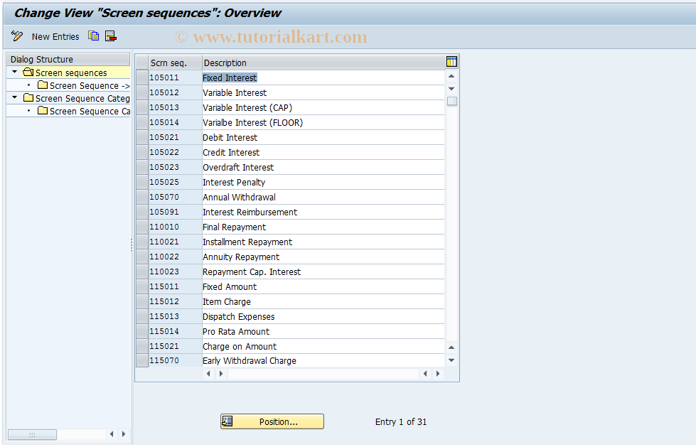 SAP TCode FICOBDT06 - FICO Configuration - BDT - Screen Sequence