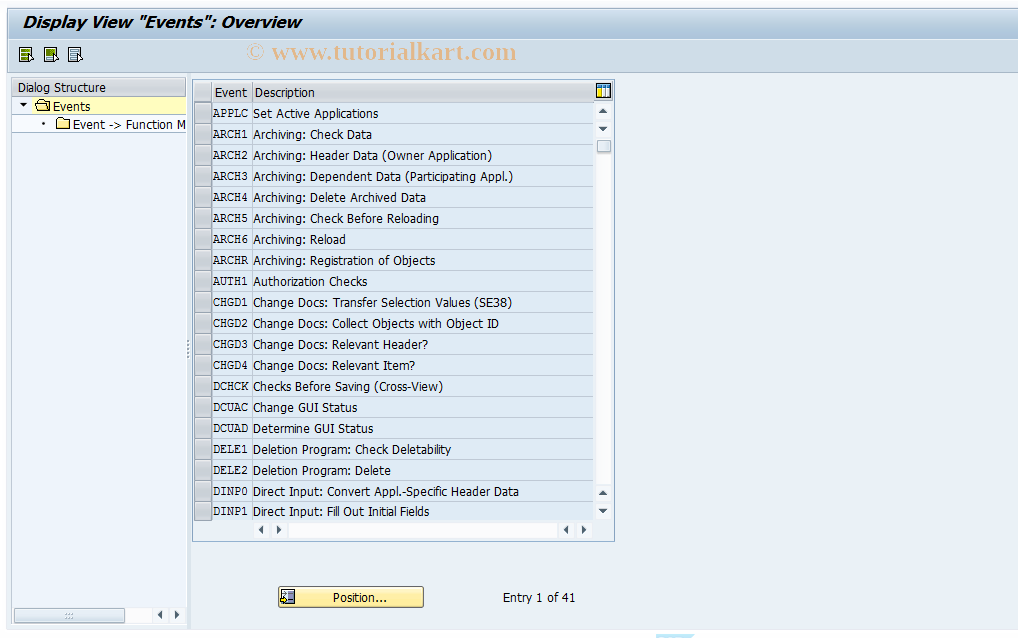 SAP TCode FICOBDT07 - FICO Configuration - BDT - Event