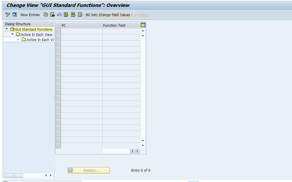 SAP TCode FICOBDT08 - FICO Configuration - BDT - GUI Std Funct.