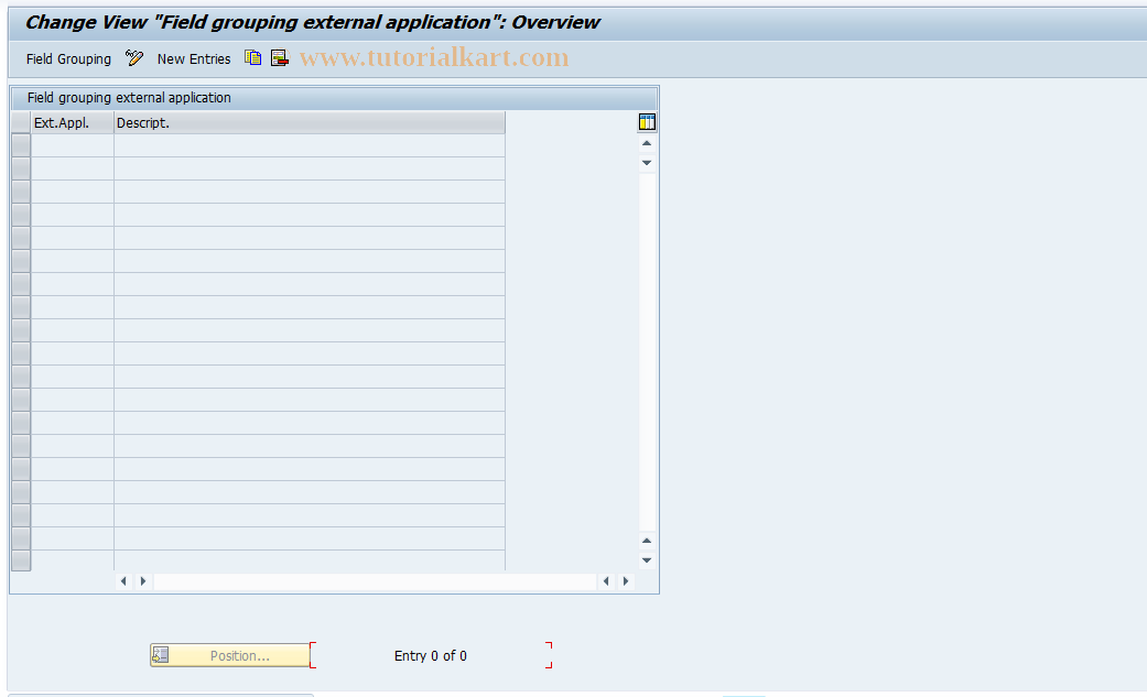 SAP TCode FICOBDT105 - FICO Configuration BDT -Fmod External Applic.